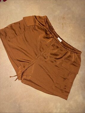 Satin baggy drawstring shorts